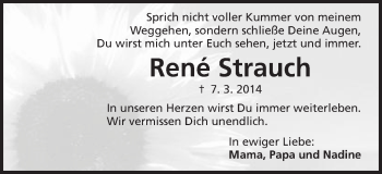 Traueranzeige von René Strauch von Schwäbische Post
