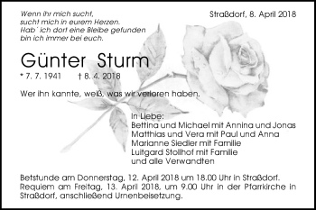 Traueranzeige von Günter Sturm von Gmünder Tagespost