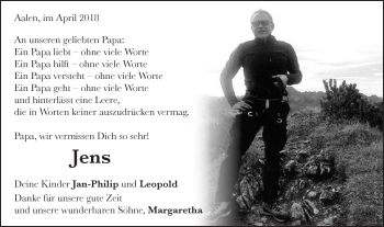 Traueranzeige von Jens-Peter Baasch von Schwäbische Post