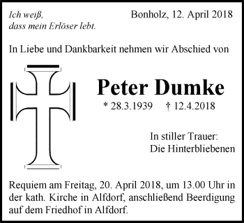 Traueranzeige von Peter Dumke von Gmünder Tagespost