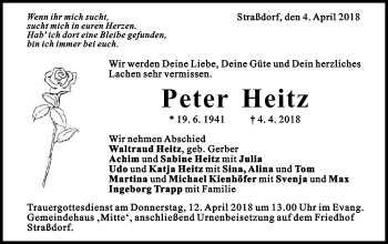 Traueranzeige von Peter Heitz von Gmünder Tagespost