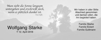 Traueranzeige von Wolfgang Starke von Schwäbische Post