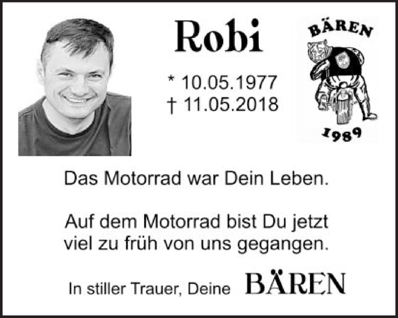  Traueranzeige für Robert Nebert vom 17.05.2018 aus Gmünder Tagespost