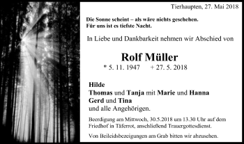Traueranzeige von Rolf Müller von Gmünder Tagespost