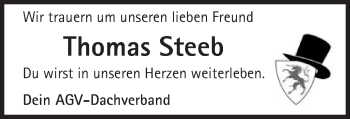 Traueranzeige von Thomas Steeb von Gmünder Tagespost