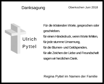 Traueranzeige von Ulrich Pyttel von Schwäbische Post