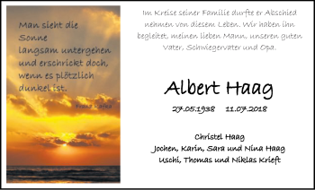 Traueranzeige von Albert Haag von Gmünder Tagespost