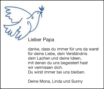 Traueranzeige von Papa  von Schwäbische Post