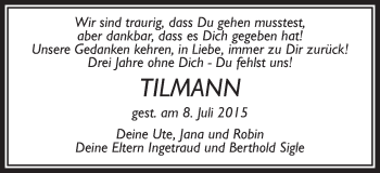 Traueranzeige von Tilmann Sigle von Schwäbische Post