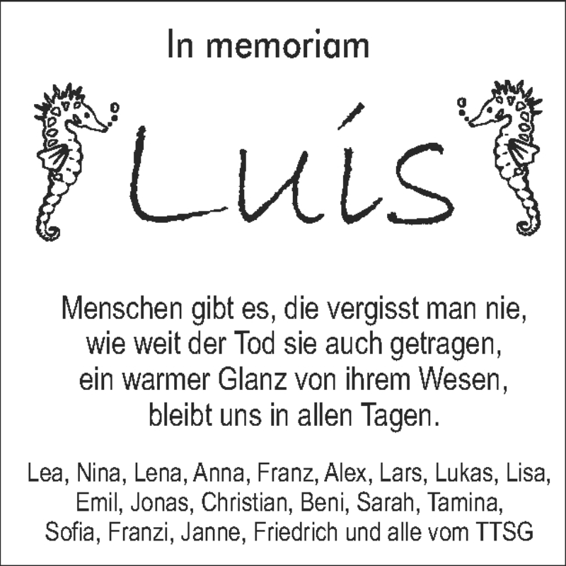  Traueranzeige für Luis Wrobel vom 13.08.2018 aus Gmünder Tagespost