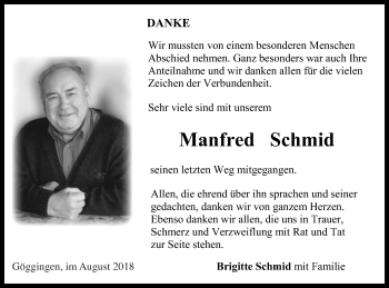 Traueranzeige von Manfred Schmid