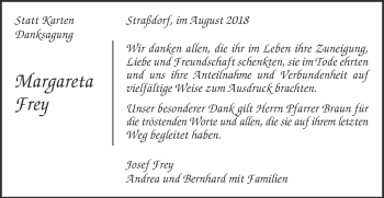 Traueranzeige von Margareta Frey von Gmünder Tagespost