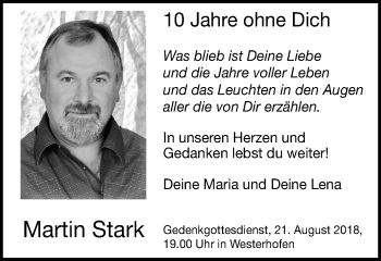 Traueranzeige von Martin Stark von Schwäbische Post