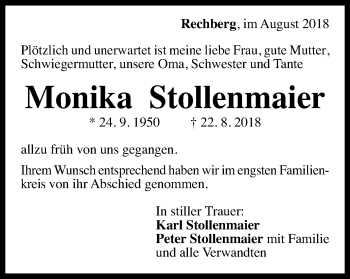 Traueranzeige von Monika Stollenmaier