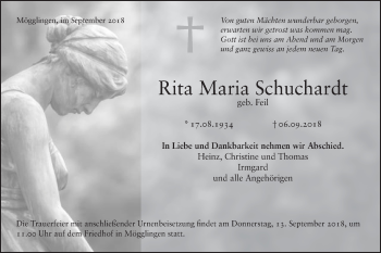 Traueranzeige von Rita Maria Schuchardt von Gmünder Tagespost