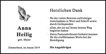 Traueranzeige von Anna Heilig von Gmünder Tagespost
