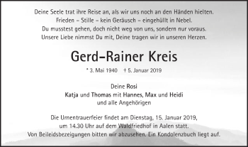 Traueranzeige von Gerd-Rainer Kreis von Schwäbische Post
