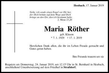 Traueranzeige von Maria Röther von Gmünder Tagespost