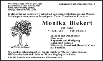 Traueranzeige von Monika Biekert von Schwäbische Post