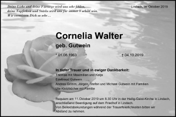 Traueranzeige von Cornelia Walter