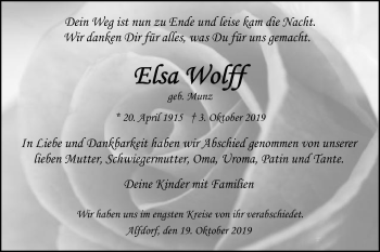Traueranzeige von Elsa Wolff von Gmünder Tagespost