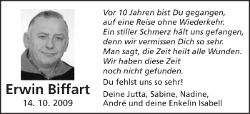 Traueranzeige von Erwin Biffart von Schwäbische Post
