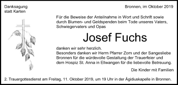 Traueranzeige von Josef Fuchs