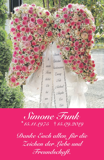Traueranzeige von Simone Funk von Schwäbische Post