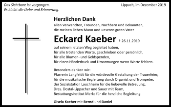 Traueranzeige von Eckard Kaeber von Schwäbische Post