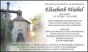 Traueranzeige von Elisabeth Waibel von Schwäbische Post