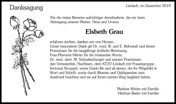 Traueranzeige von Elsbeth Grau von Gmünder Tagespost