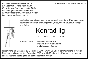 Traueranzeige von Konrad Ilg von Schwäbische Post