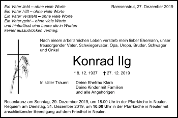 Traueranzeige von Konrad Ilg