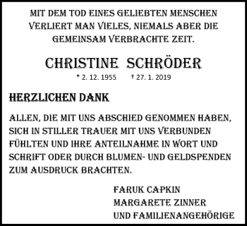 Traueranzeige von Christine Schröder von Gmünder Tagespost