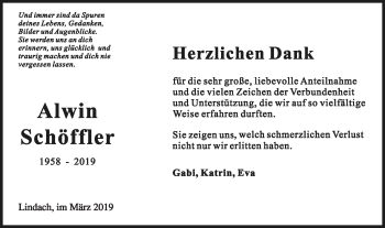 Traueranzeige von Alwin Schöffler von Gmünder Tagespost