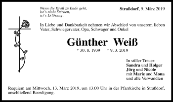 Traueranzeige von Günther Weiß