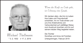 Traueranzeige von Michael Thellmann von Kocher-Lein-Bote