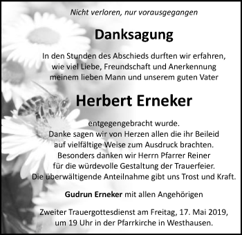Traueranzeige von Herbert Erneker von Schwäbische Post