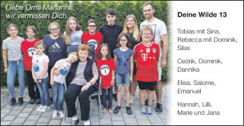 Traueranzeige von Marianne Stieler von Schwäbische Post