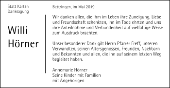 Traueranzeige von Annemarie Hörner von Gmünder Tagespost