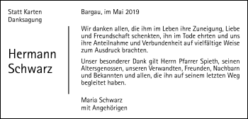 Traueranzeige von Hermann Schwarz von Gmünder Tagespost