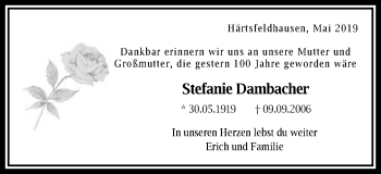 Traueranzeige von Stefanie Dambacher von Schwäbische Post