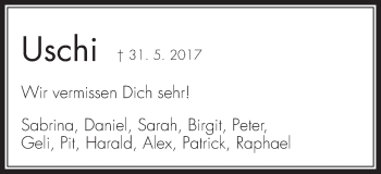 Traueranzeige von Uschi Dambacher von Schwäbische Post