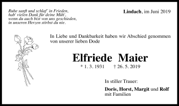 Traueranzeige von Elfriede Maier von Gmünder Tagespost