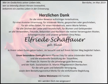 Traueranzeige von Elfriede Schäffauer von Schwäbische Post
