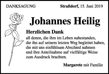 Traueranzeige von Johannes Heilig von Gmünder Tagespost
