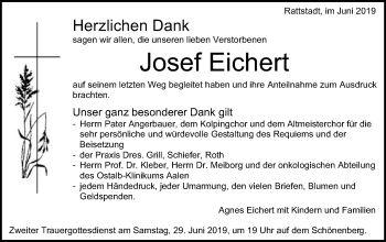 Traueranzeige von Josef Eichert