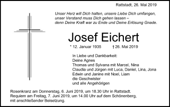 Traueranzeige von Josef Eichert von Schwäbische Post