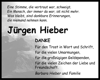 Traueranzeige von Jürgen  Hieber von Gmünder Tagespost