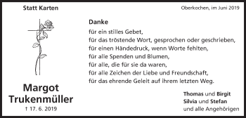 Traueranzeige von Margot Trukenmüller von Schwäbische Post